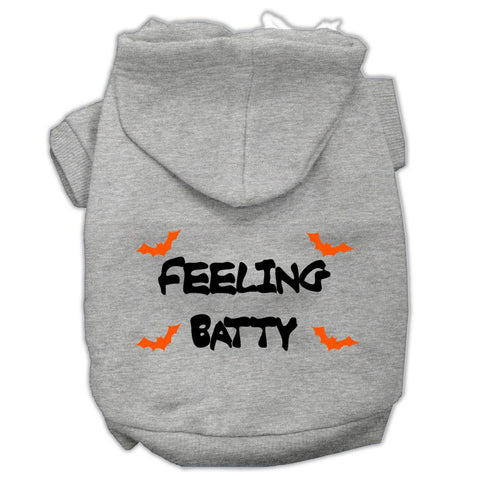 Feeling Batty Screen Print Pet Hoodies Grey Size Med (12)