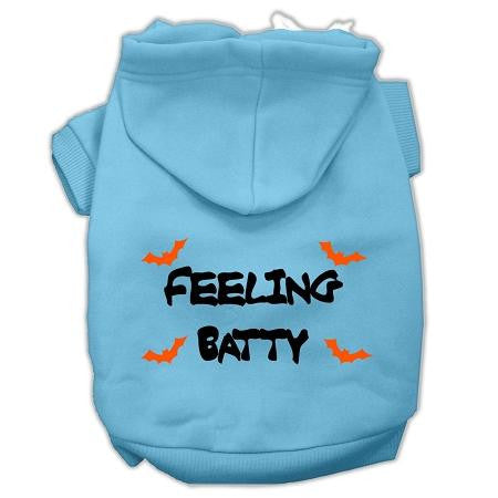 Feeling Batty Screen Print Pet Hoodies Baby Blue Size Xs (8)