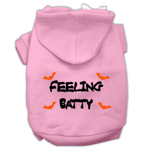 Feeling Batty Screen Print Pet Hoodies Light Pink Size Xs (8)