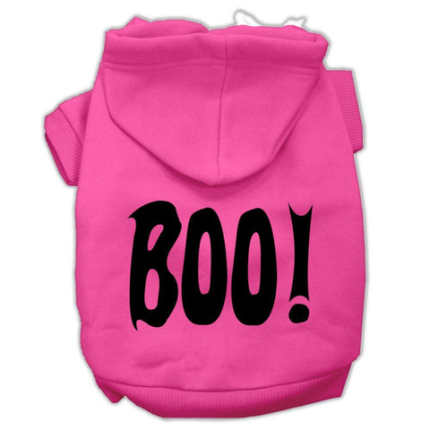 Boo! Screen Print Pet Hoodies Bright Pink Size Med (12)