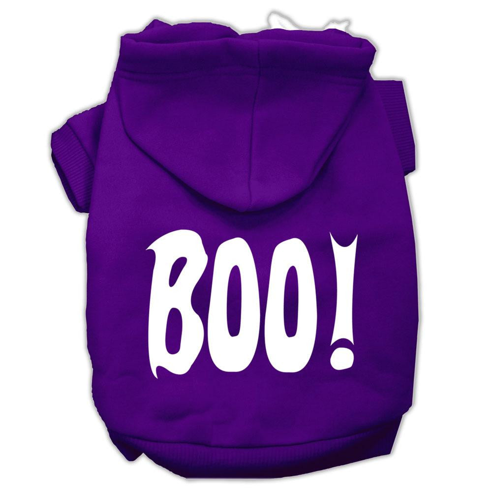 Boo! Screen Print Pet Hoodies Purple Size Med (12)