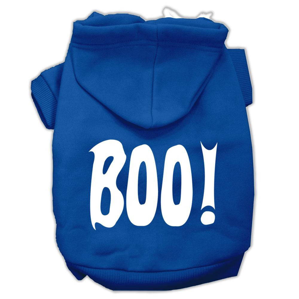 Boo! Screen Print Pet Hoodies Blue Size Sm (10)