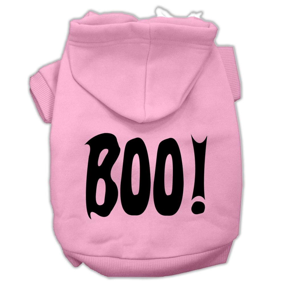 Boo! Screen Print Pet Hoodies Light Pink Size Xs (8)