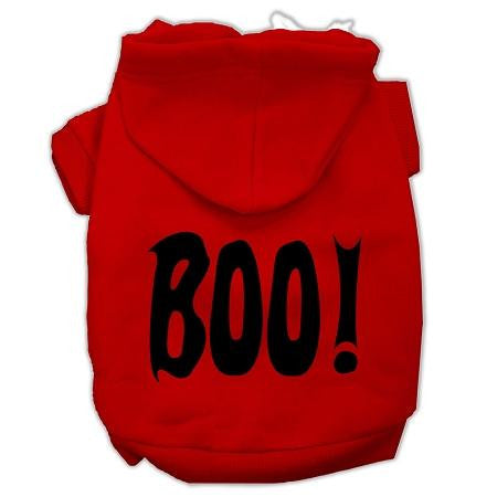 BOO! Screen Print Pet Hoodies Red Size XS (8)