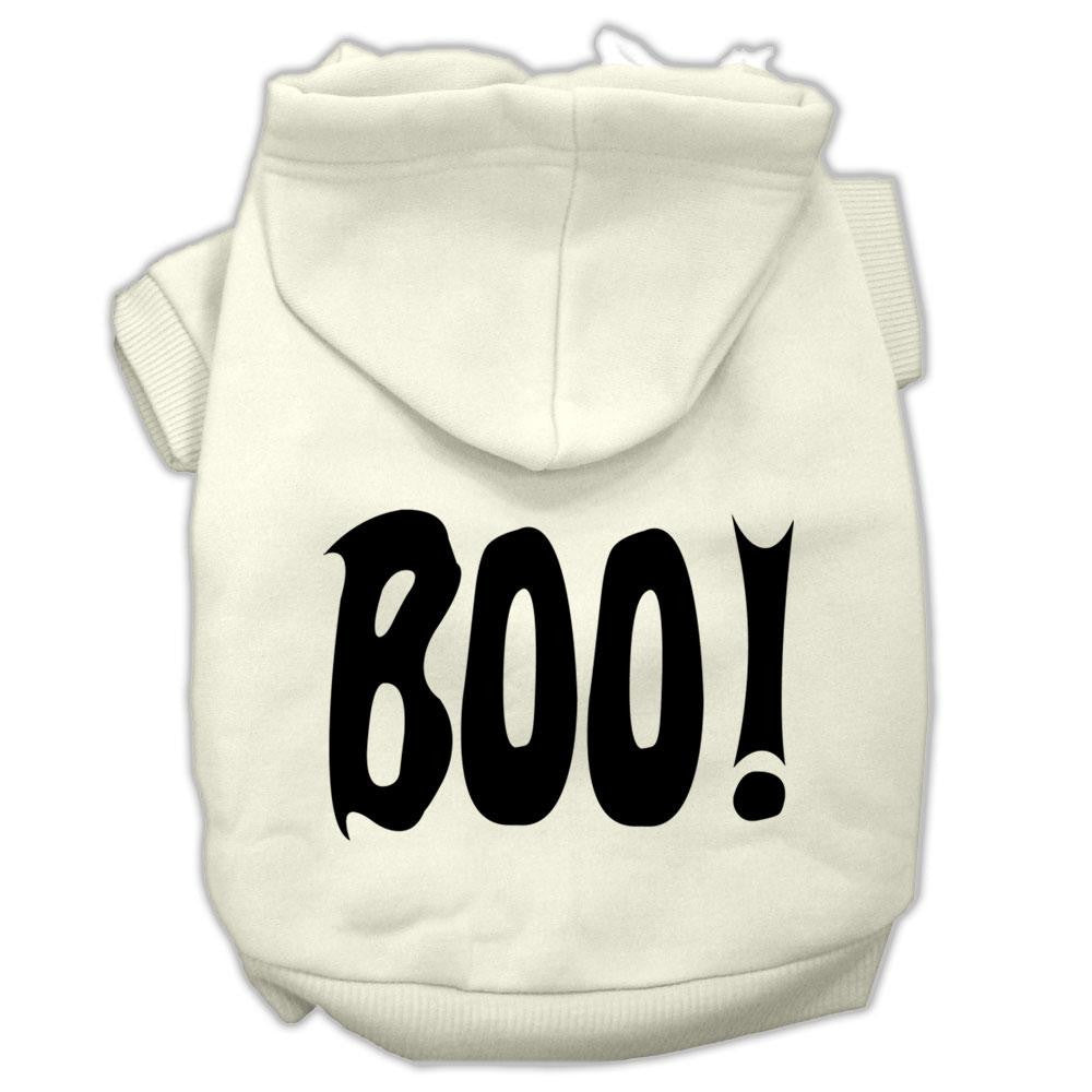 BOO! Screen Print Pet Hoodies Cream Size XXL (18)