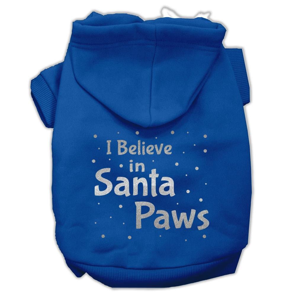 Screenprint Santa Paws Pet Hoodies Blue Size Lg (14)