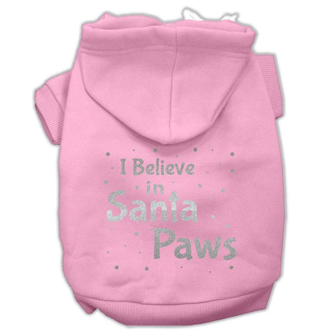 Screenprint Santa Paws Pet Hoodies Light Pink Size Lg (14)