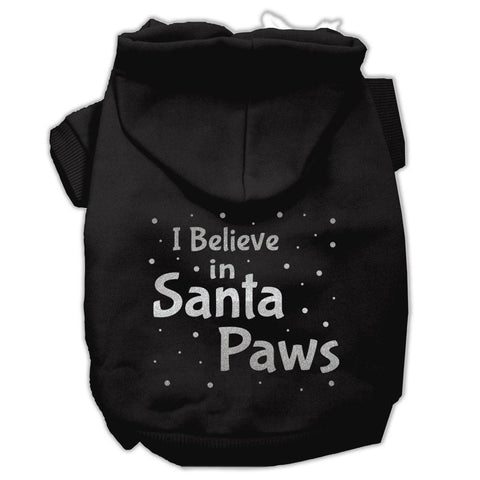 Screenprint Santa Paws Pet Hoodies Black Size XS (8)