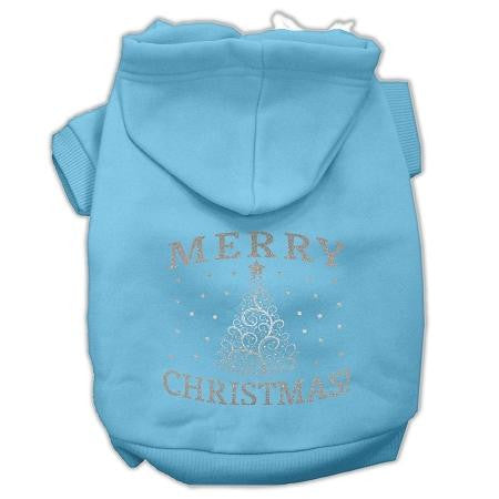 Shimmer Christmas Tree Pet Hoodies Baby Blue Size Lg (14)