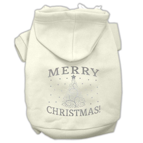 Shimmer Christmas Tree Pet Hoodies Cream Size Lg (14)