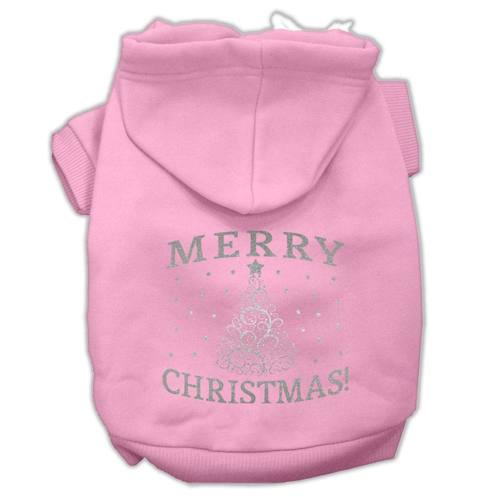 Shimmer Christmas Tree Pet Hoodies Light Pink Size Lg (14)