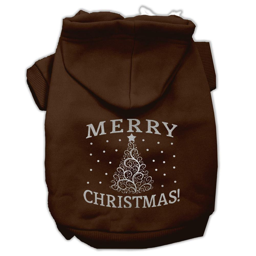 Shimmer Christmas Tree Pet Hoodies Brown Size Med (12)