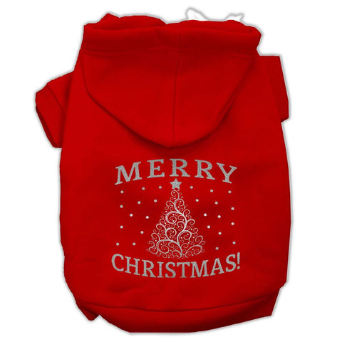 Shimmer Christmas Tree Pet Hoodies Red Size Med (12)