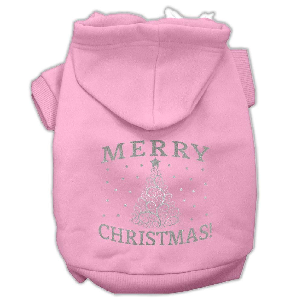 Shimmer Christmas Tree Pet Hoodies Light Pink Size Xs (8)