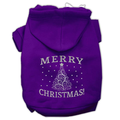 Shimmer Christmas Tree Pet Hoodies Purple Size XS (8)