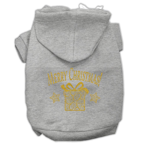 Golden Christmas Present Pet Hoodies Grey Size Lg (14)