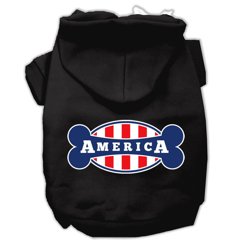 Bonely in America Screen Print Pet Hoodies Black Size Med (12)