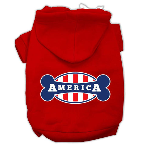 Bonely in America Screen Print Pet Hoodies Red Size XXXL (20)