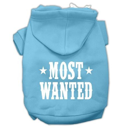Most Wanted Screen Print Pet Hoodies Baby Blue Size Sm (10)