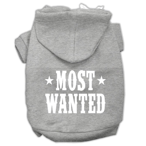 Most Wanted Screen Print Pet Hoodies Grey Size Xxxl (20)