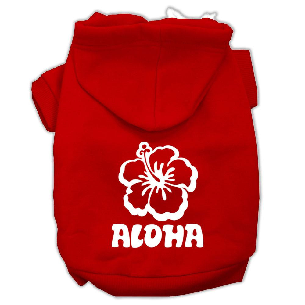 Aloha Flower Screen Print Pet Hoodies Red Size Med (12)