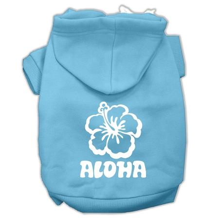 Aloha Flower Screen Print Pet Hoodies Baby Blue Size Xl (16)