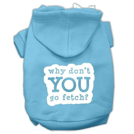 You Go Fetch Screen Print Pet Hoodies Baby Blue Size Xs (8)