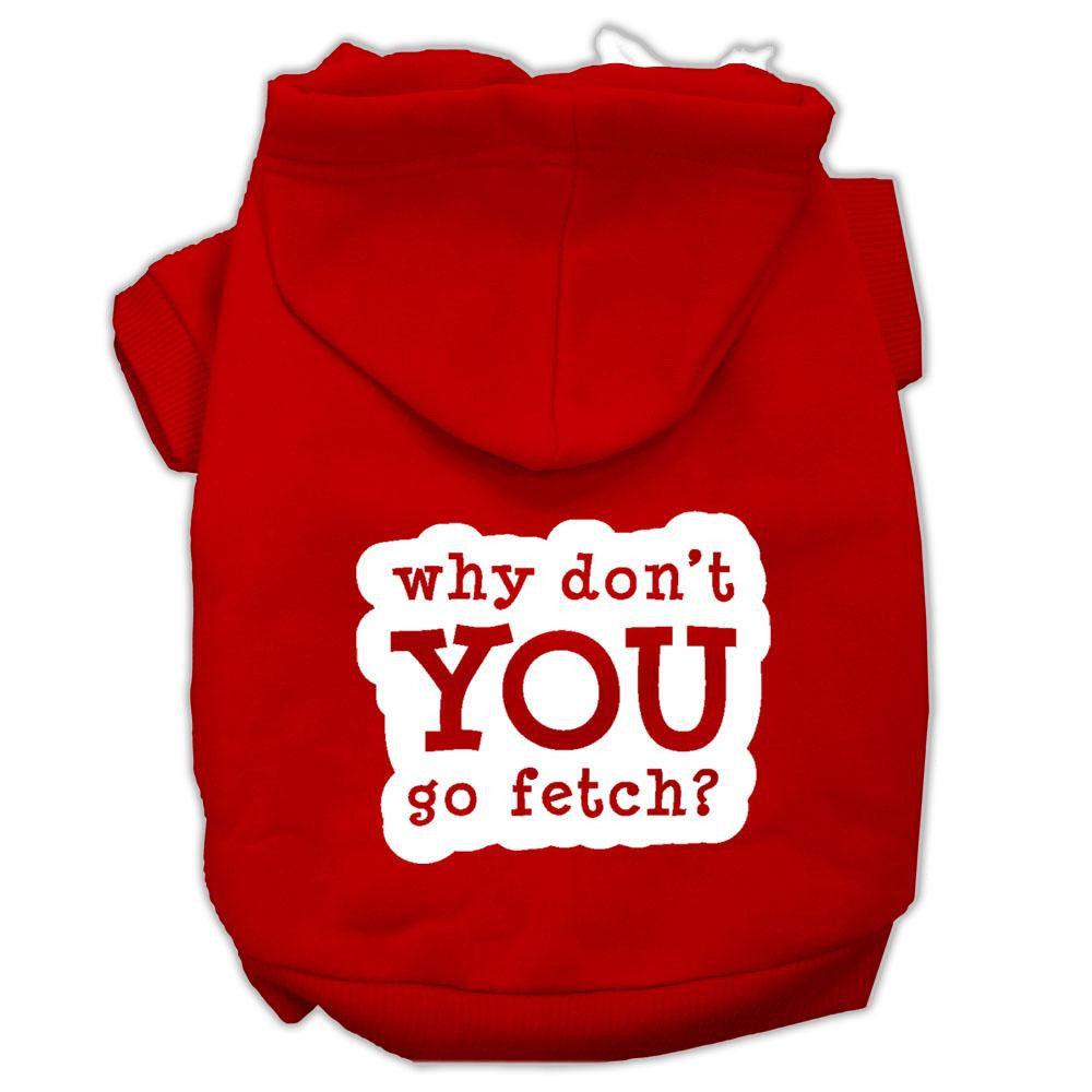 You Go Fetch Screen Print Pet Hoodies Red Size XXXL (20)