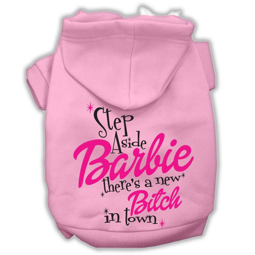 New Bitch In Town Screenprint Hoodie Light Pink Xs (8)
