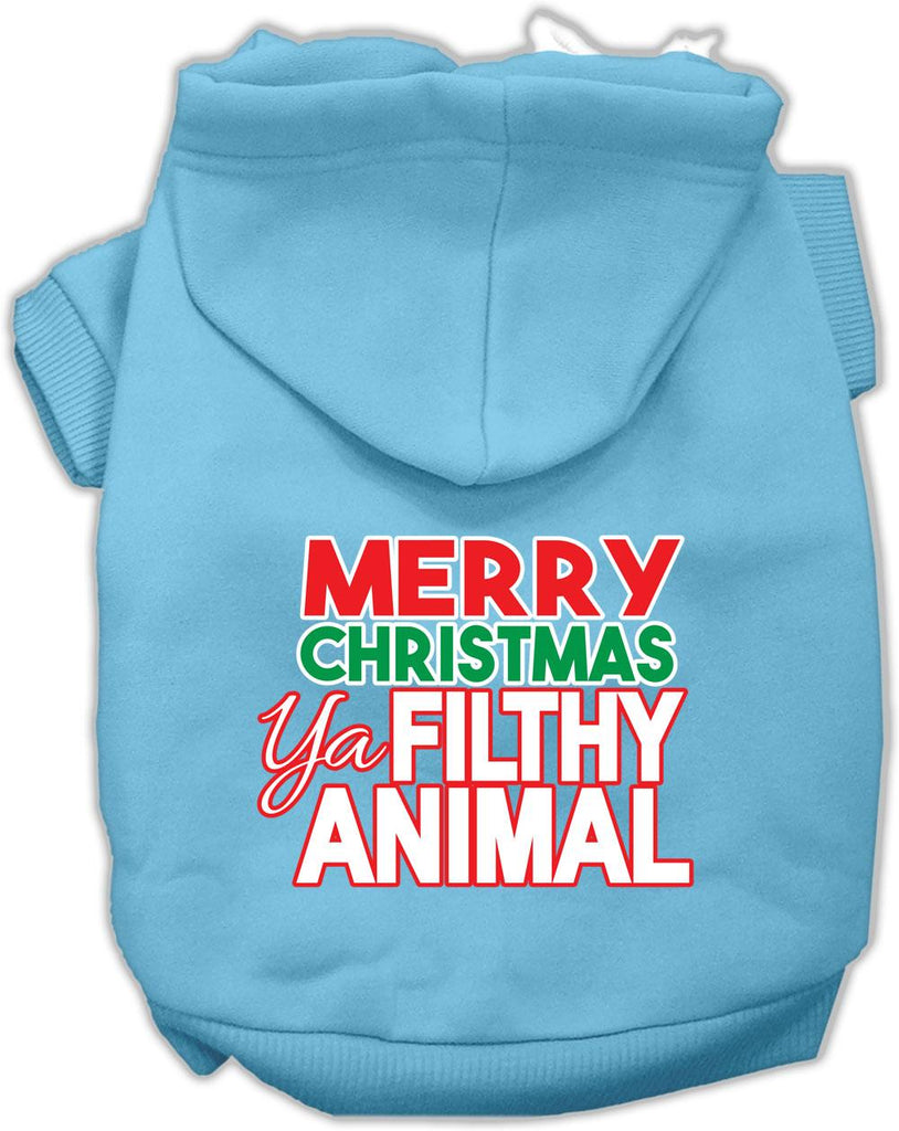 Ya Filthy Animal Screen Print Pet Hoodie Baby Blue Lg (14)