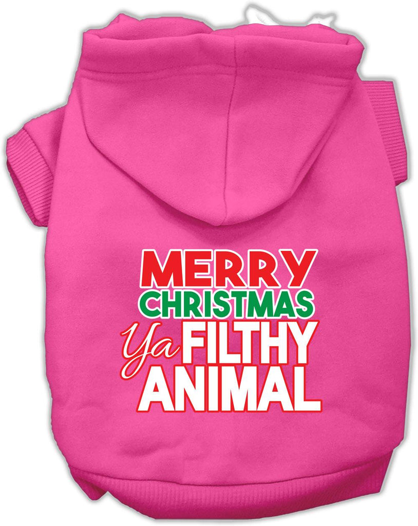 Ya Filthy Animal Screen Print Pet Hoodie Bright Pink Lg (14)