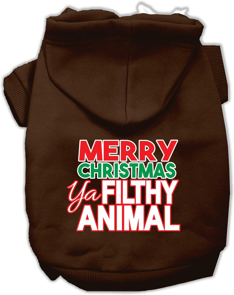 Ya Filthy Animal Screen Print Pet Hoodie Brown Lg (14)