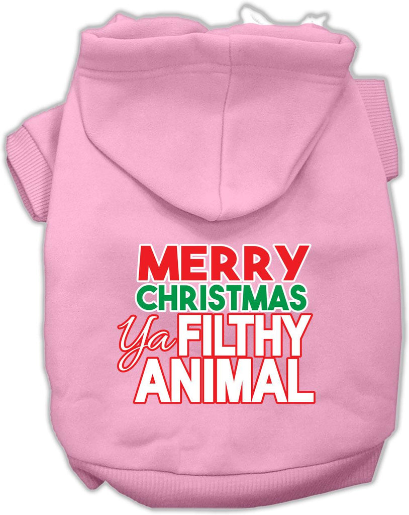 Ya Filthy Animal Screen Print Pet Hoodie Light Pink Lg (14)