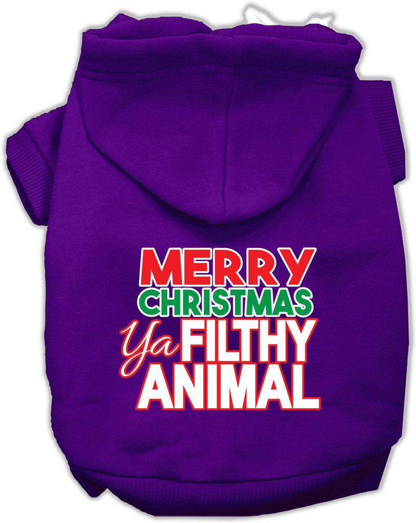 Ya Filthy Animal Screen Print Pet Hoodie Purple Lg (14)