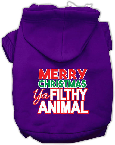 Ya Filthy Animal Screen Print Pet Hoodie Purple Med (12)