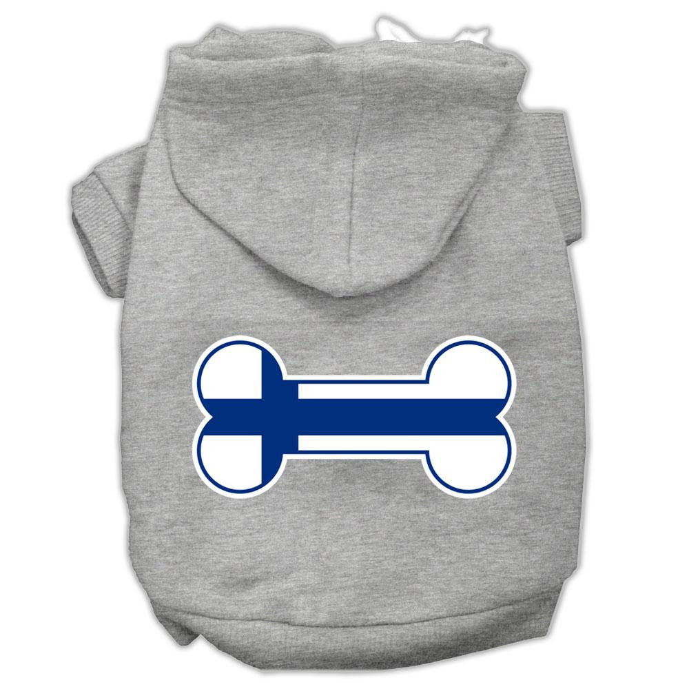 Bone Shaped Finland Flag Screen Print Pet Hoodies Grey Xxxl(20)