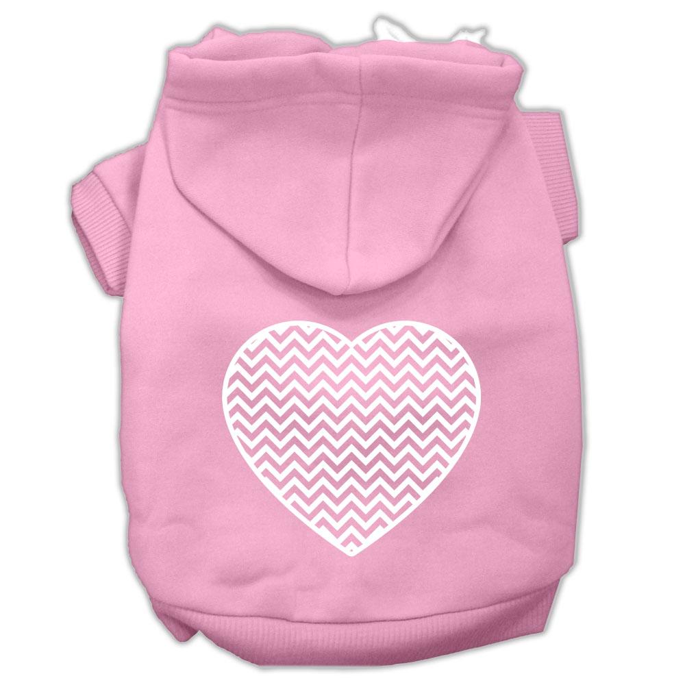 Chevron Heart Screen Print Dog Pet Hoodies Light Pink Size Xxxl (20)