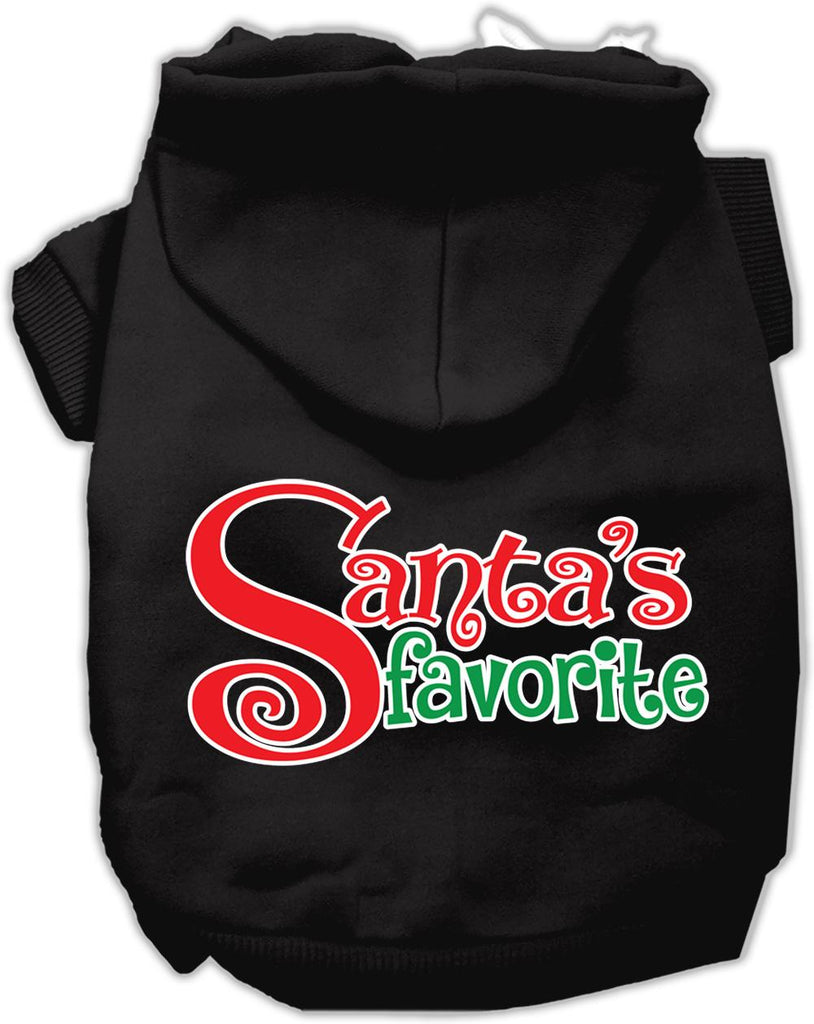 Santas Favorite Screen Print Pet Hoodie Black Lg (14)