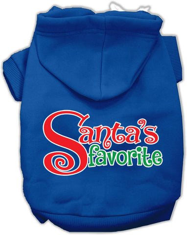 Santas Favorite Screen Print Pet Hoodie Blue Med (12)