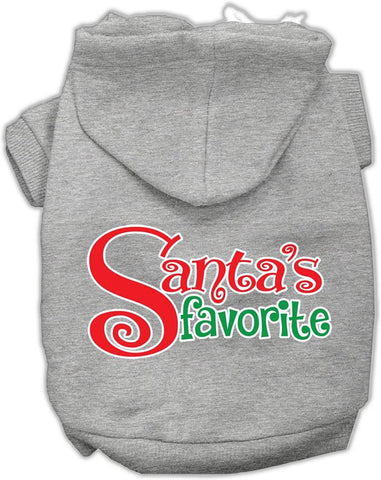 Santas Favorite Screen Print Pet Hoodie Grey Xl (16)