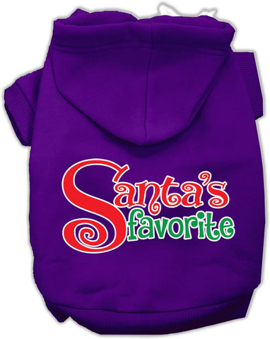 Santas Favorite Screen Print Pet Hoodie Purple Xs (8)