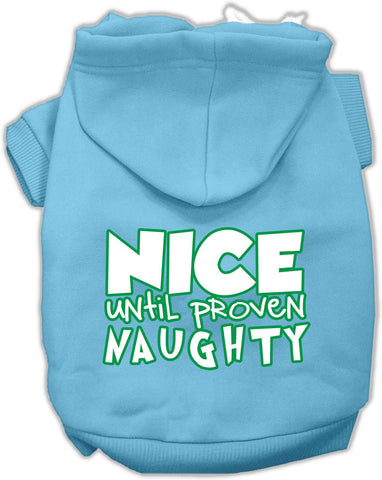 Nice Until Proven Naughty Screen Print Pet Hoodie Baby Blue Lg (14)