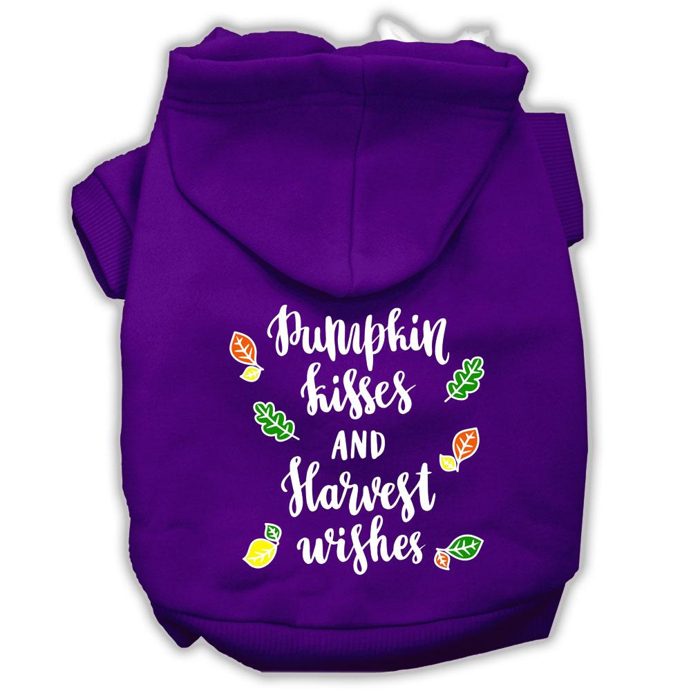 Pumpkin Kisses Screenprint Dog Hoodie Purple L (14)