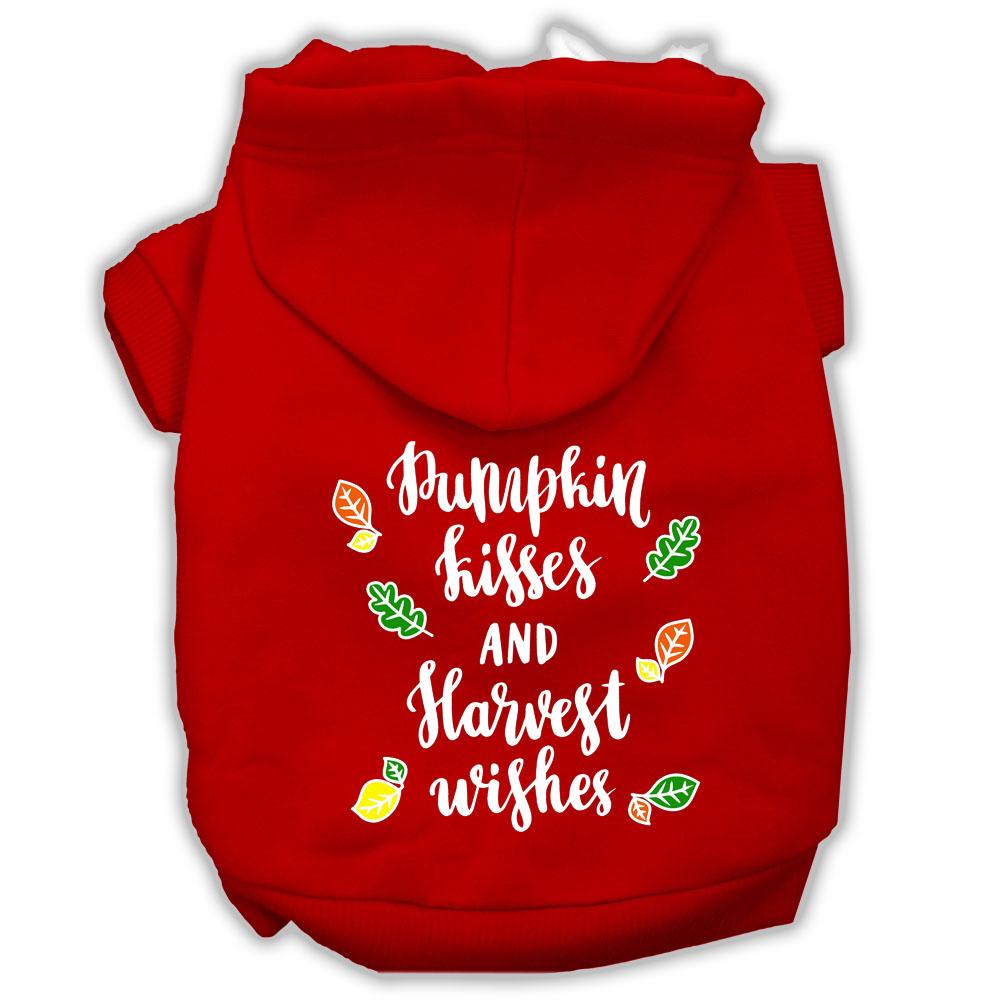 Pumpkin Kisses Screenprint Dog Hoodie Red M (12)