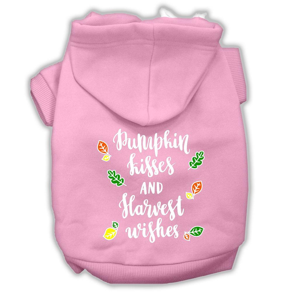 Pumpkin Kisses Screenprint Dog Hoodie Light Pink Xs (8)