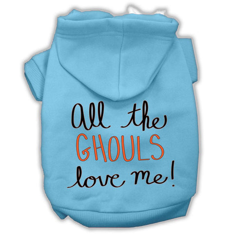 All The Ghouls Screenprint Dog Hoodie Baby Blue L (14)