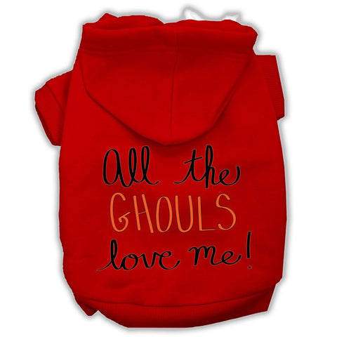 All The Ghouls Screenprint Dog Hoodie Red L (14)