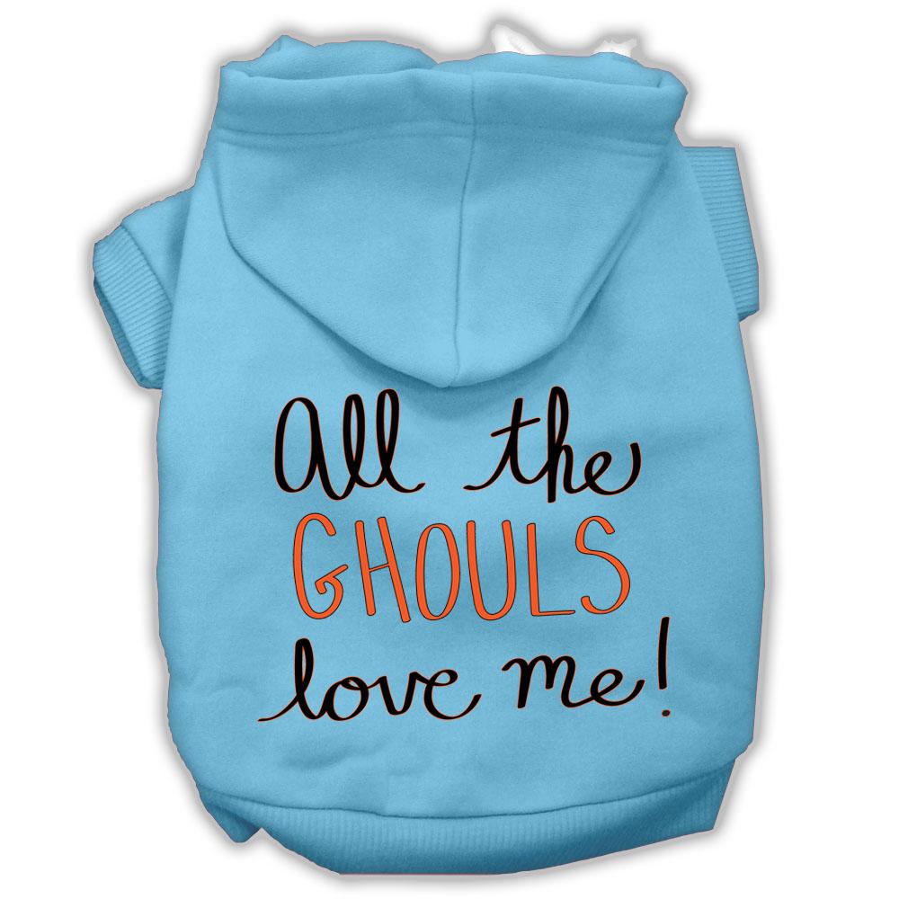 All The Ghouls Screenprint Dog Hoodie Baby Blue Xs (8)