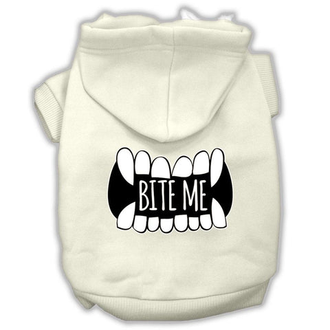 Bite Me Screenprint Dog Hoodie Cream L (14)