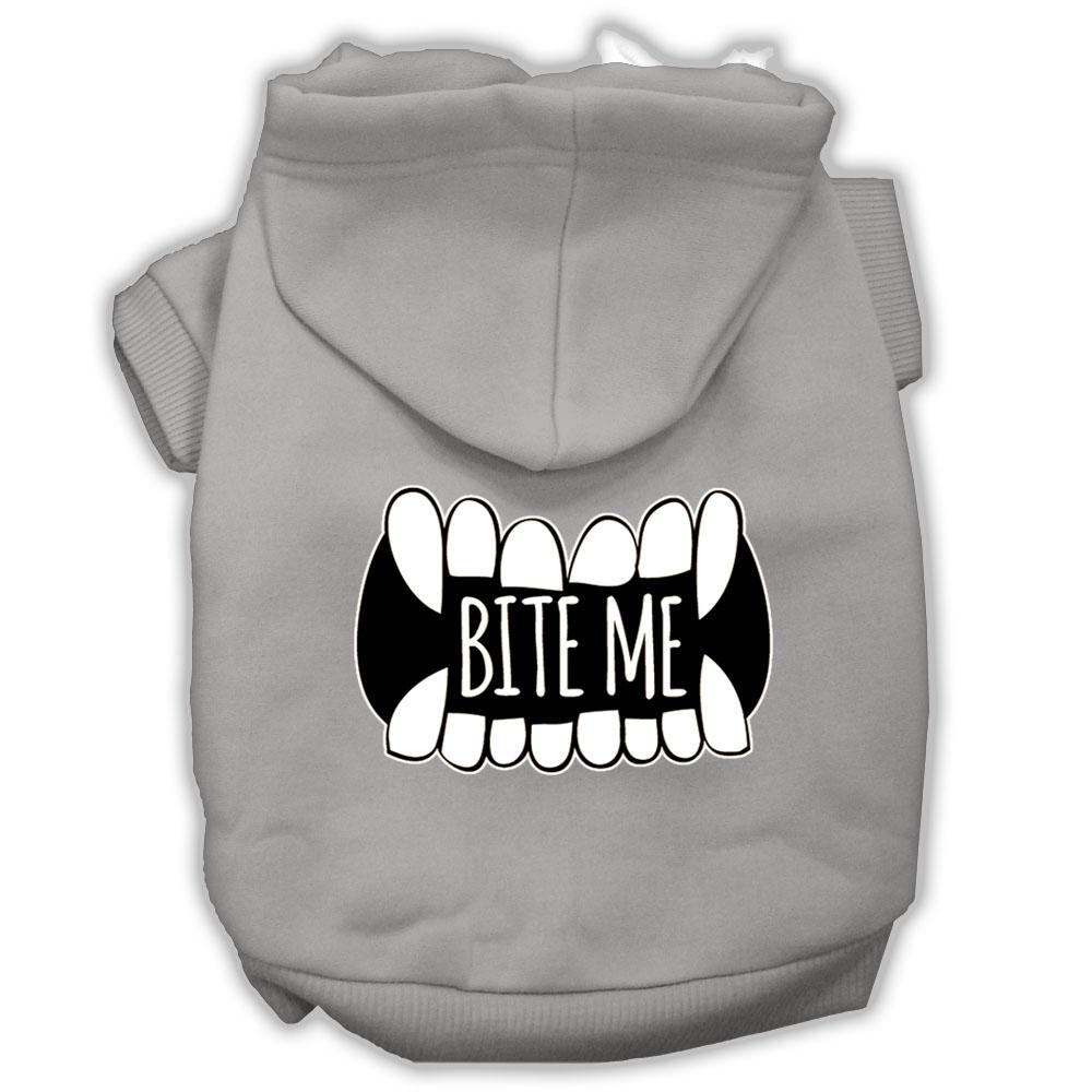 Bite Me Screenprint Dog Hoodie Grey L (14)